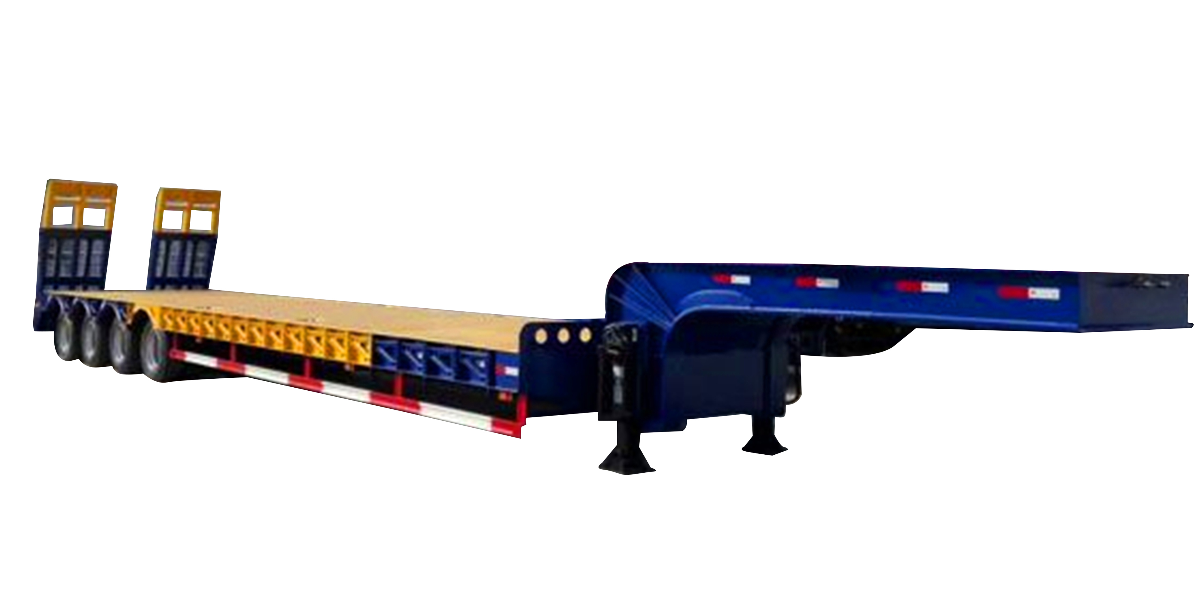 Low Bed Semi Trailer for Oversize and Overweight Cargo Transport