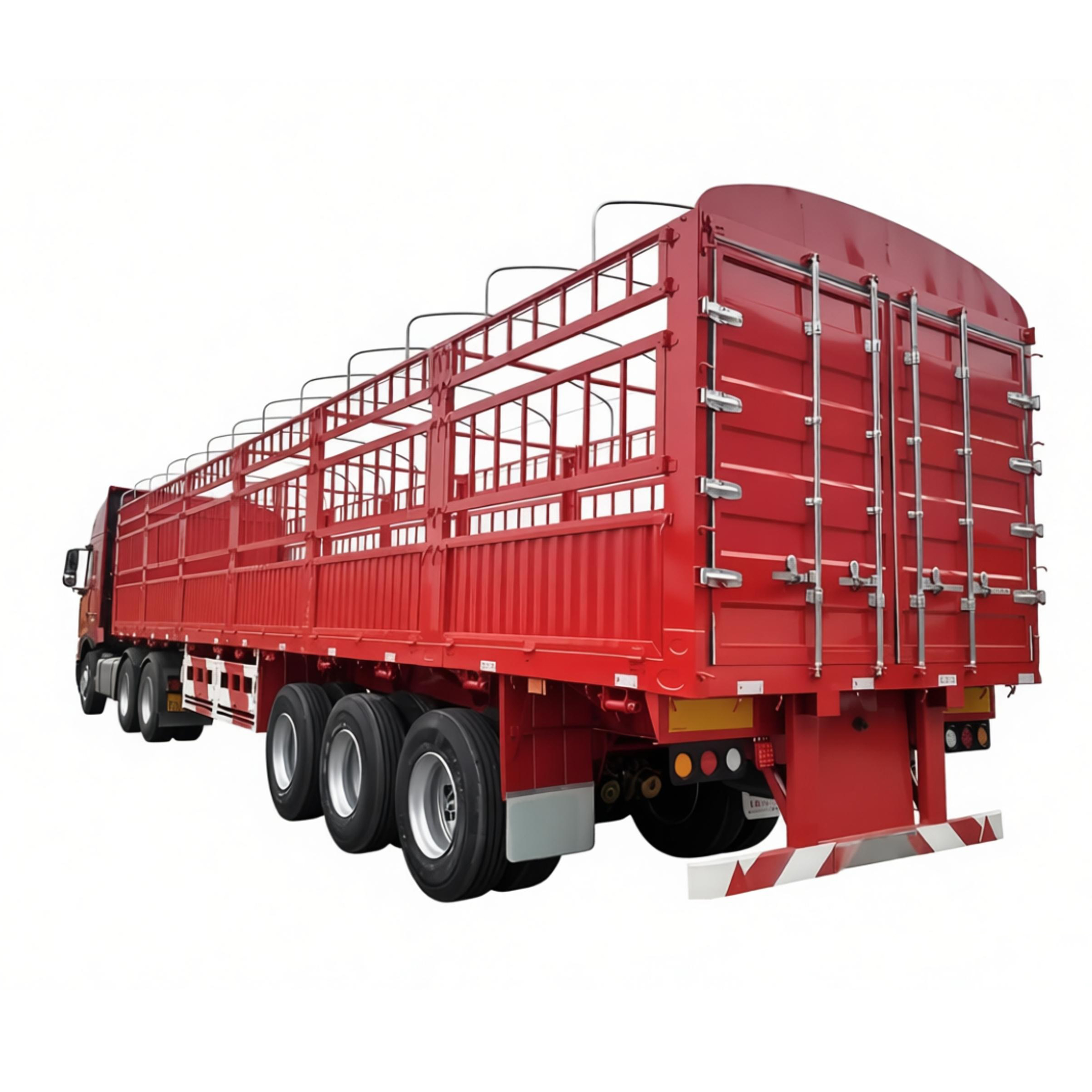Heavy Duty 3 Axles 50 tons Transport Bulk Cargo Fence Semi Trailer