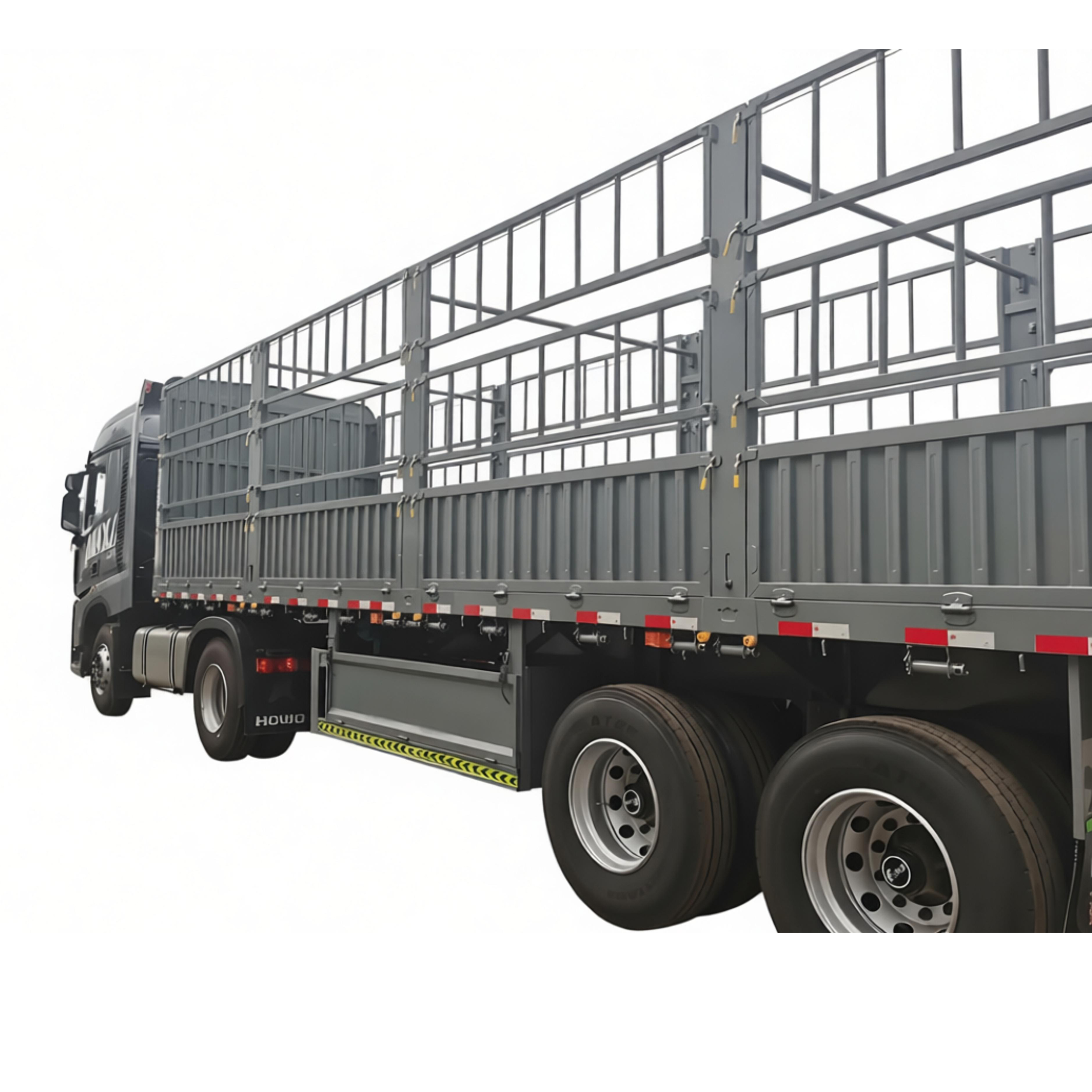 Customized 2 Axles Steel Fence Semi Trailer for Livestock Transport