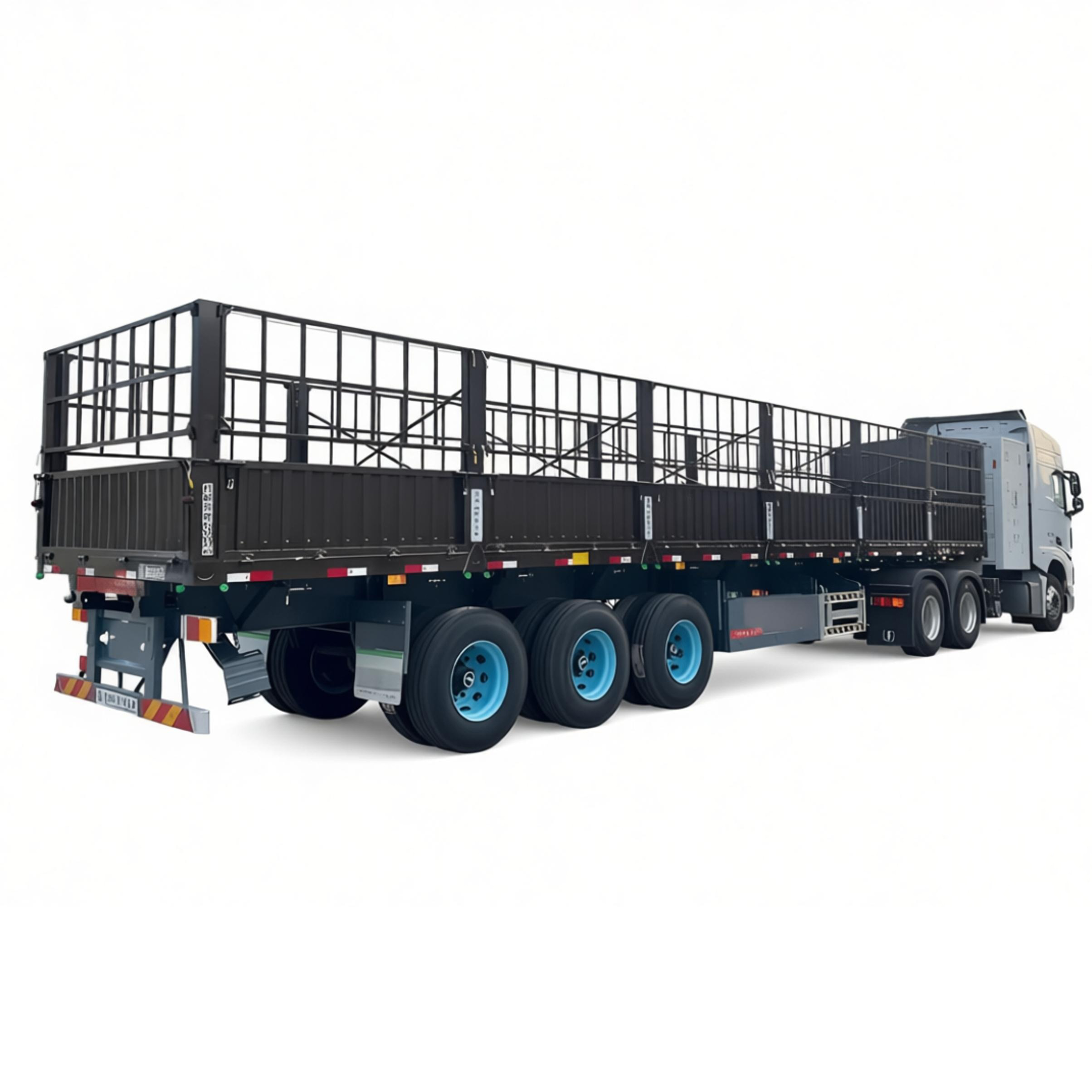 Heavy Duty 3 Axles 50 tons Transport Bulk Cargo Fence Semi Trailer