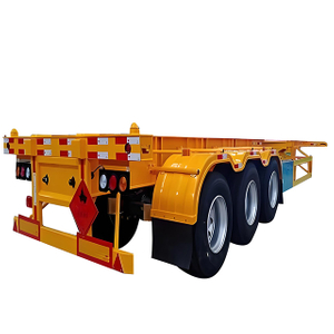 30-80 Tons 20FT 40FT 3 Axles Container Flatbed Semi Trailer
