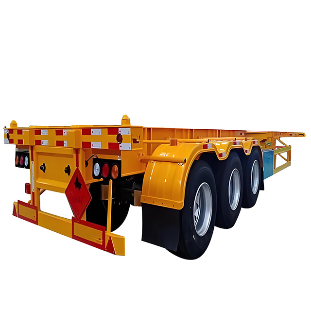 30-80 Tons 20FT 40FT 3 Axles Container Flatbed Semi Trailer