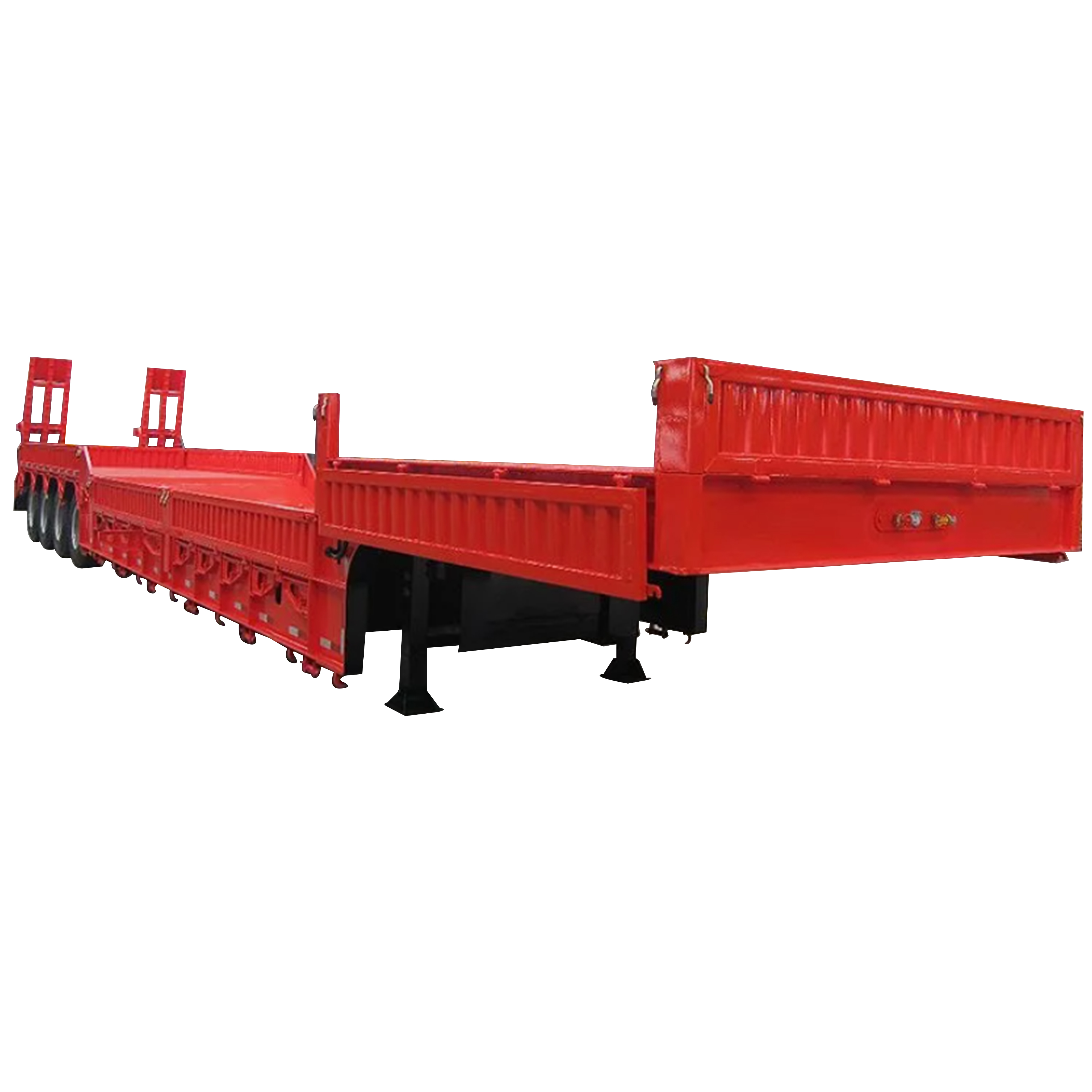3/4/5 Axle Side Wall Gooseneck with Hydraulic Ladder Lowbed Semi Trailer