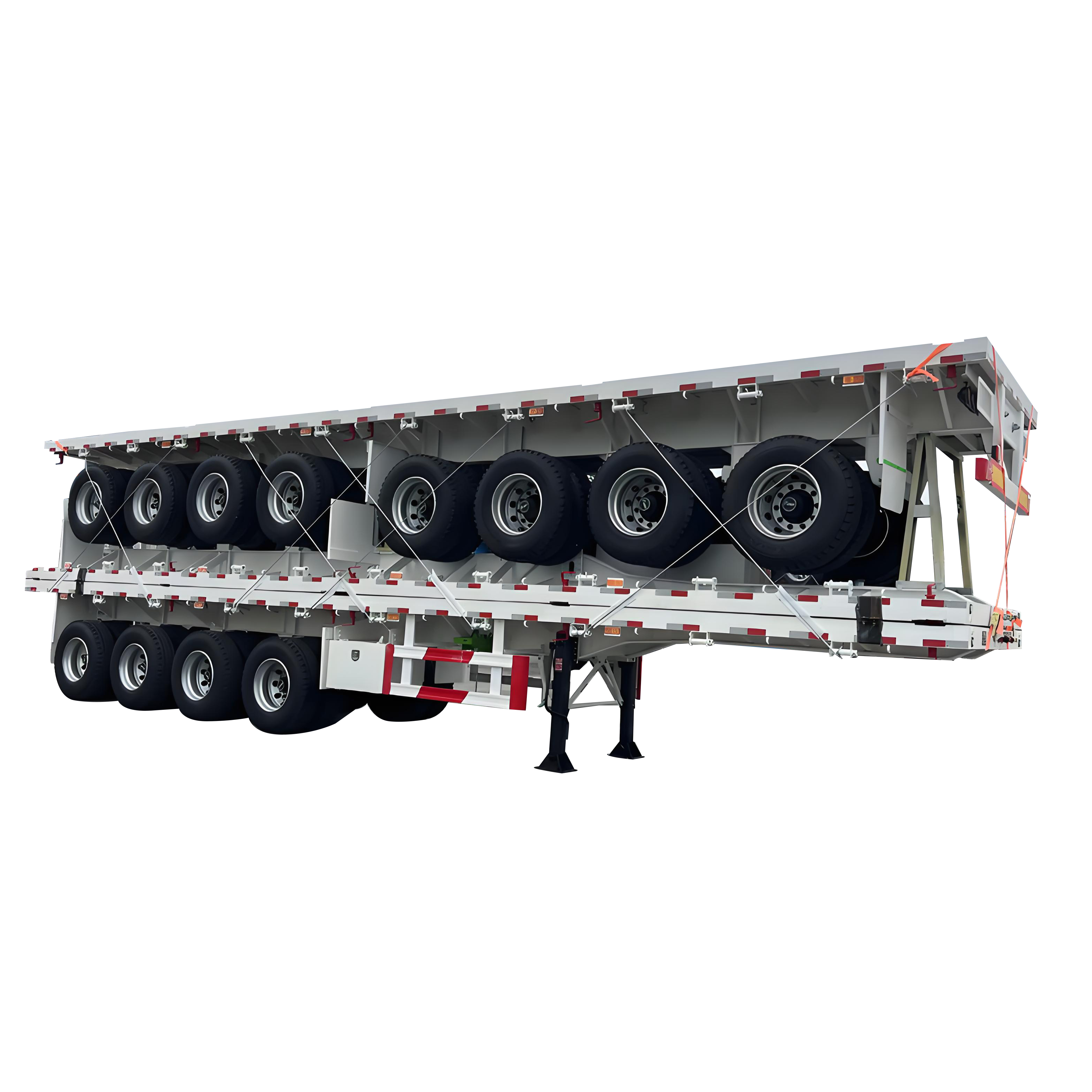 Heavy-Duty 40FT 45FT 4 Axles Multi-Axle Customizable Container Flatbed Semi Trailer