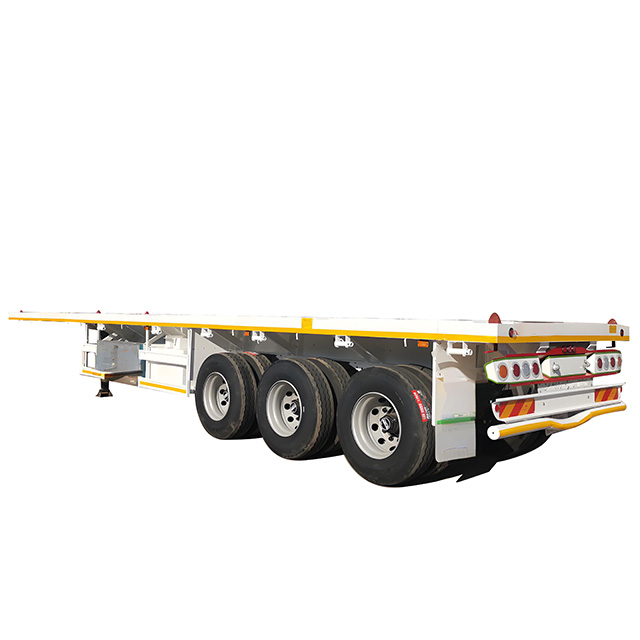 30-80 Tons 20FT 40FT 3 Axles Container Flatbed Semi Trailer