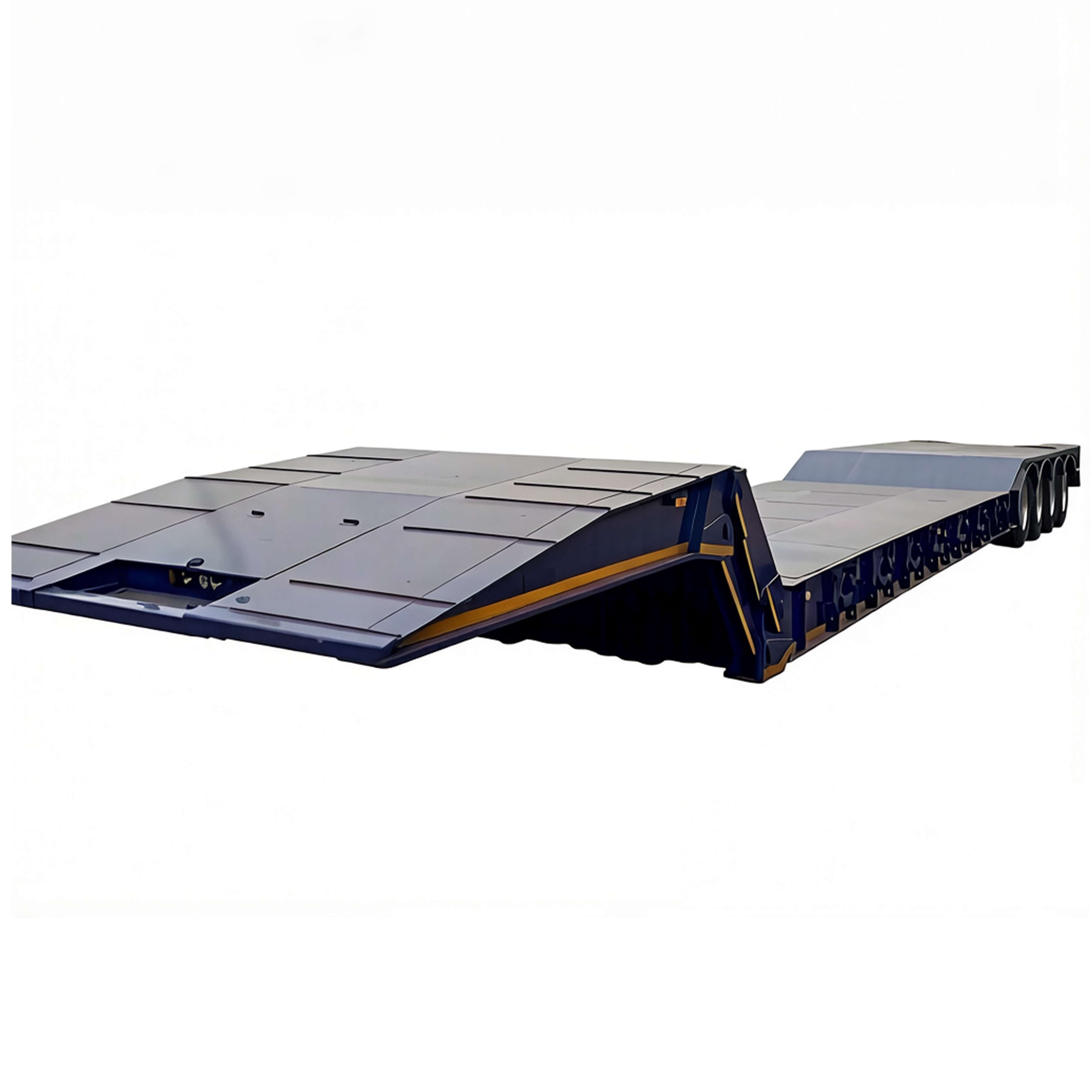 Heavy Duty Front Load Folding / Foldable Gooseneck Low Bed Semi Trailer for Transporation